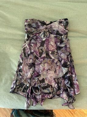 Vintage Diane Von Furstenberg Strapless Silk Top/Tunic